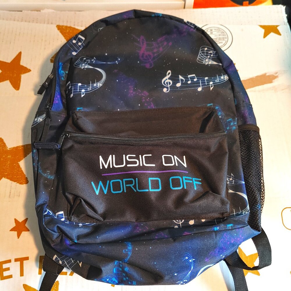 Music On World Off Galaxy Backpack